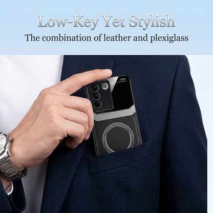 Vivo V27 5G Premium Magsafe Magnetic Leather Lens Protective Case