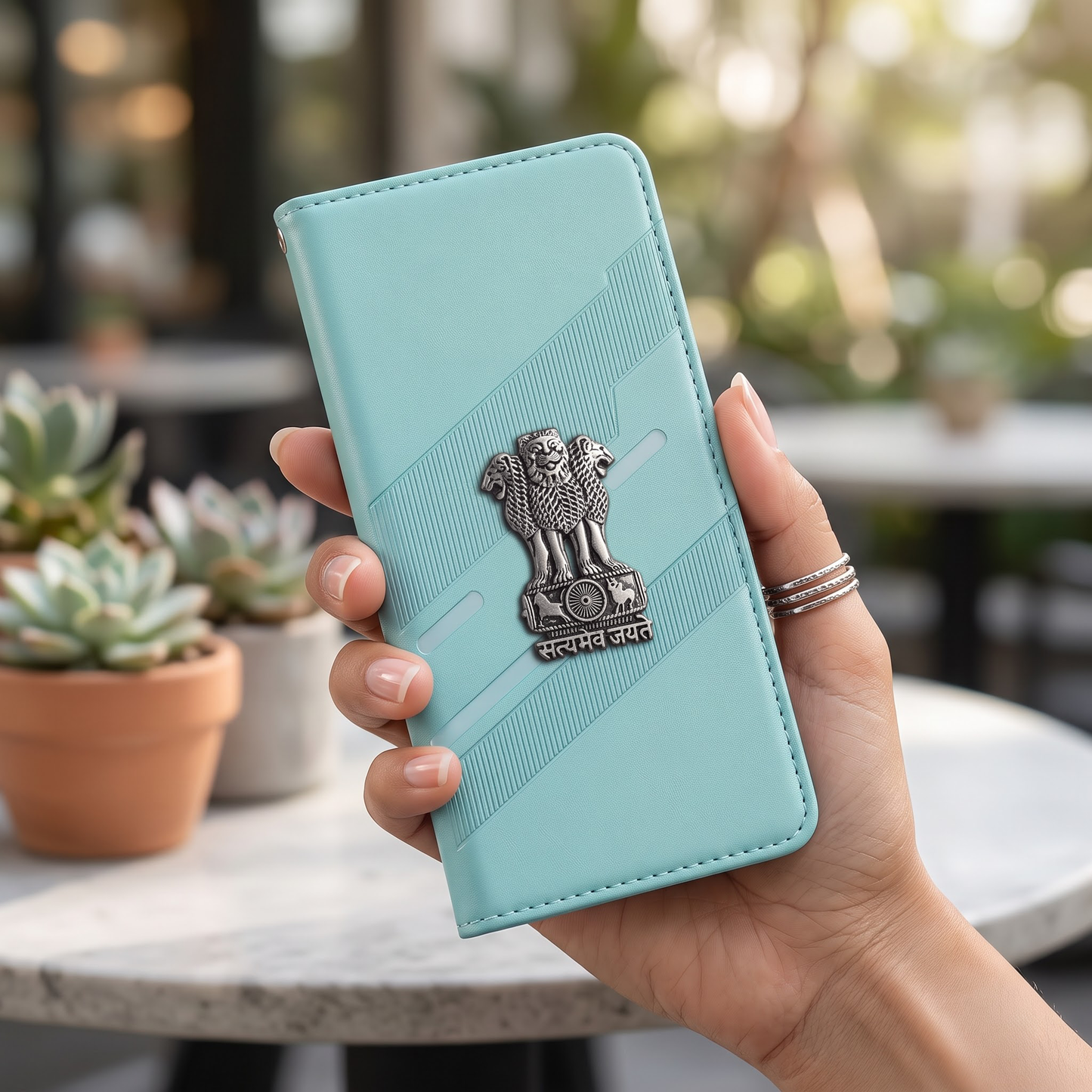 Motorola Edge 60 Fusion 5G Satyamev Jayate 3D Emblem Magnetic Flip Wallet Case