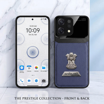Oppo Reno 14 5G Satyamev Jayate 2-in-1 Emblem Leather Lens Protective Back Case