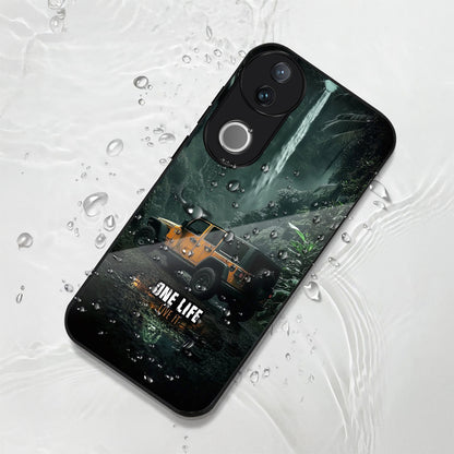 Vivo V50 5G Premium Acrylic Shockproof Glass Back Case (Jeep Case)