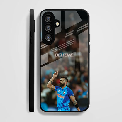 Samsung Galaxy A56 Premium Acrylic Shockproof Glass Back Case (Virat Kohli)