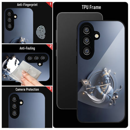 Samsung Galaxy A56 Premium Acrylic Shockproof Glass Back Case (Krishna)