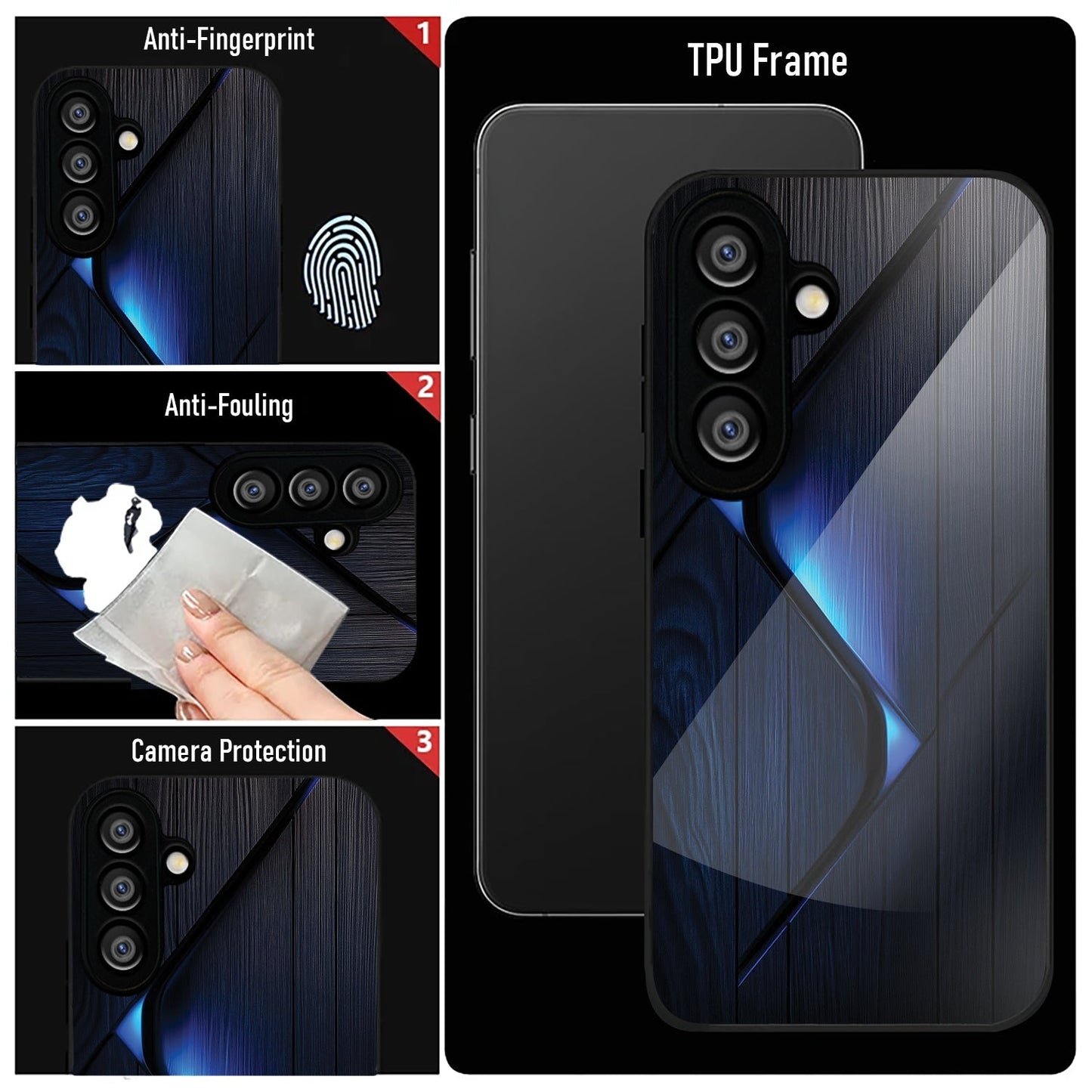 Samsung Galaxy A36 5G Premium Acrylic Shockproof Glass Back Case (Blue Gradient)