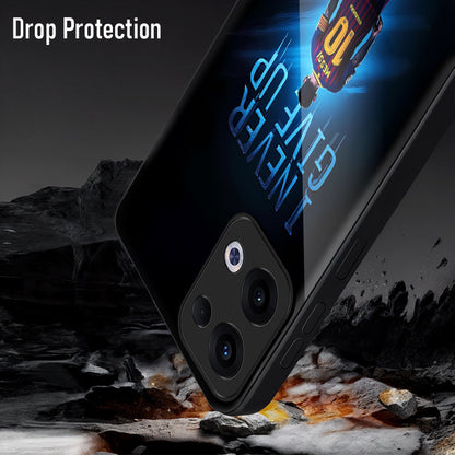 Oppo Reno 13 5G Premium Acrylic Shockproof Glass Back Case (Messi))