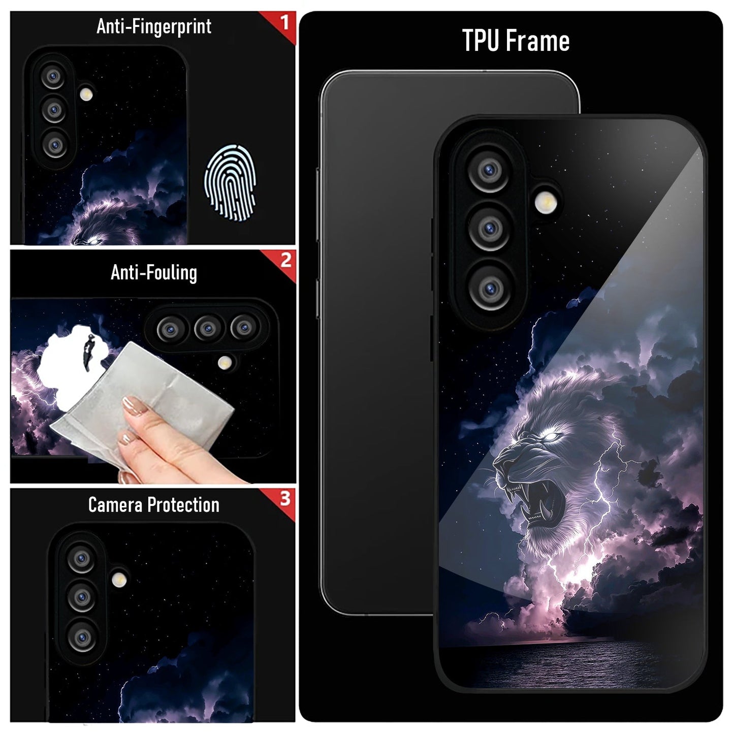 Samsung Galaxy A36 5G Premium Acrylic Shockproof Glass Back Case (Storm King)