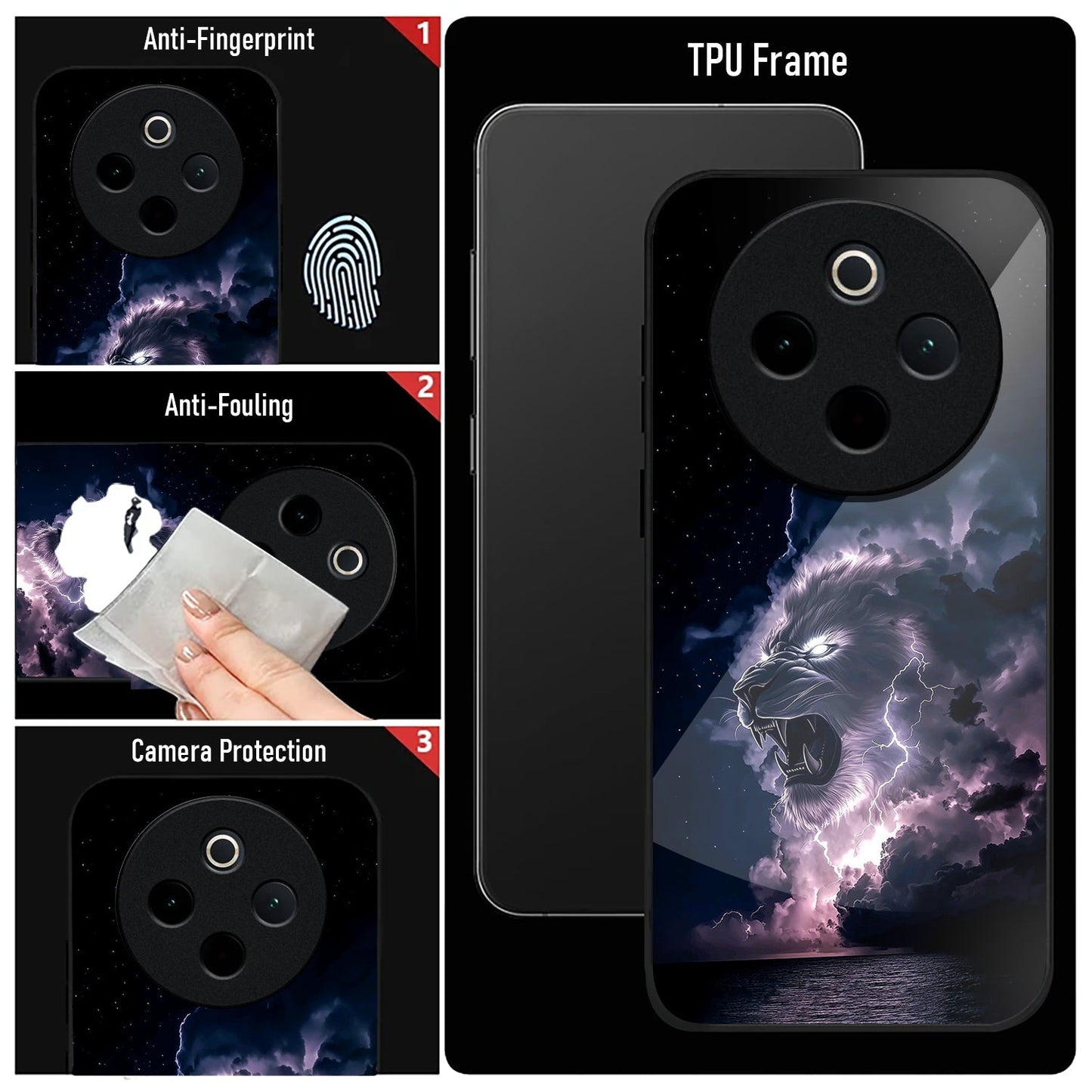 Vivo T4 5G Premium Acrylic Shockproof Glass Back Case (Storm King)