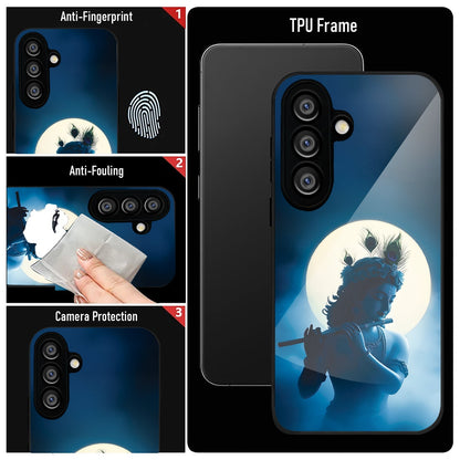 Samsung Galaxy A56 Premium Acrylic Shockproof Glass Back Case (Midnight Krishna)