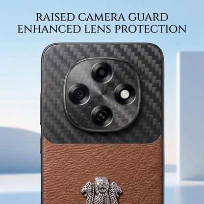 Oppo F31 Pro 5G Satyamev Jayate Carbon Fiber Leather Hybrid Phone Case