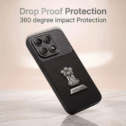 Motorola Edge 70 Pro 5G Satyamev Jayate 2-in-1 Emblem Carbon Fiber Leather Phone Case