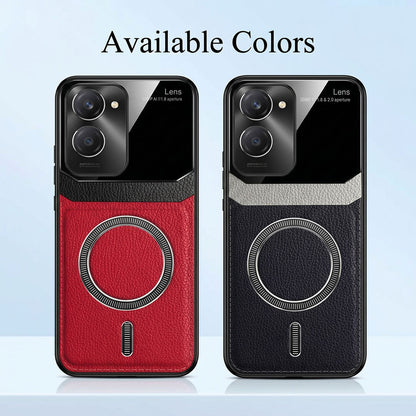 Vivo Y28s 5G Premium Magsafe Magnetic Leather Lens Protective Case