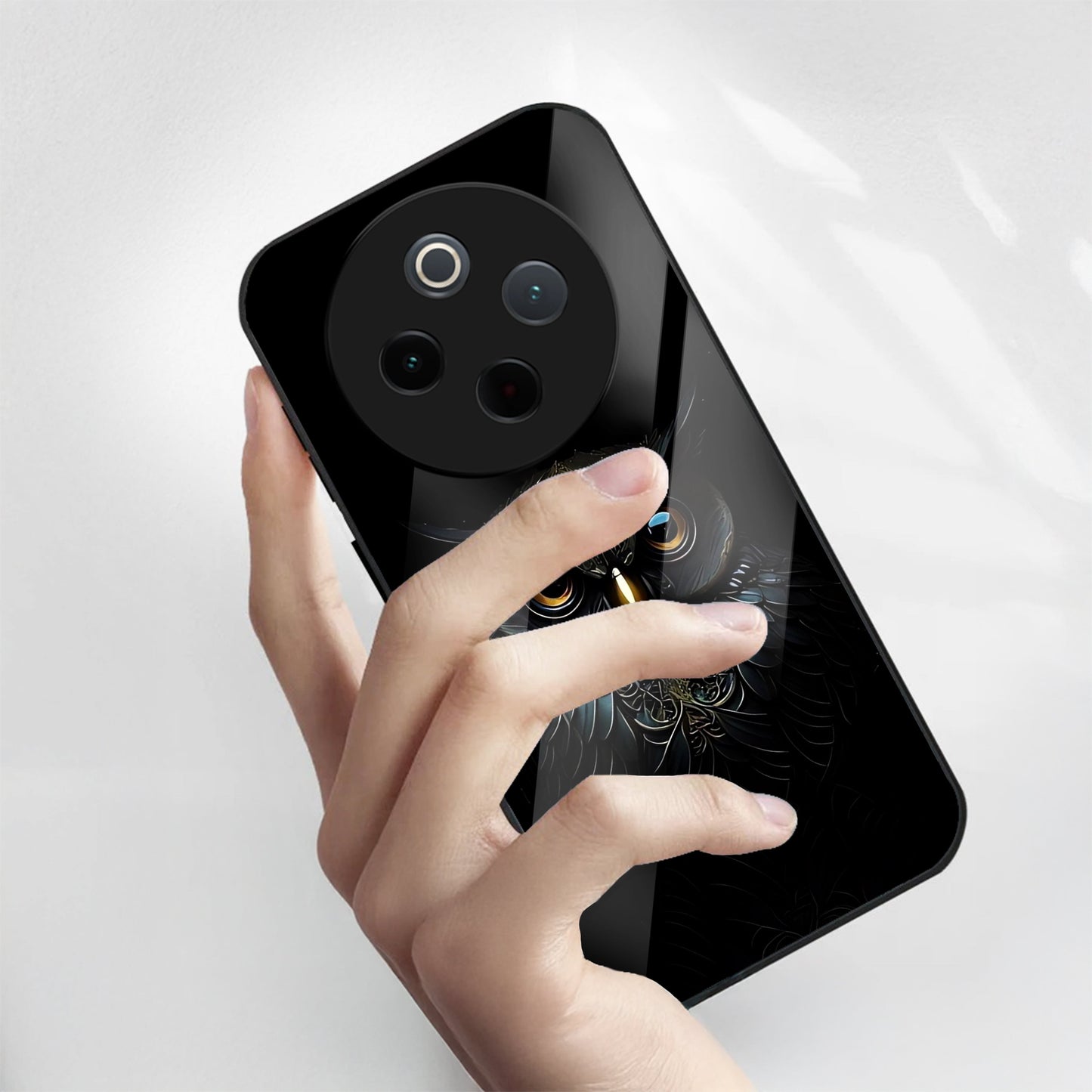 Vivo T4 5G Premium Acrylic Shockproof Glass Back Case (Midnight Owl)