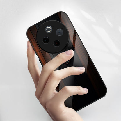 Vivo T4 5G Premium Acrylic Shockproof Glass Back Case (Carbon Oak)