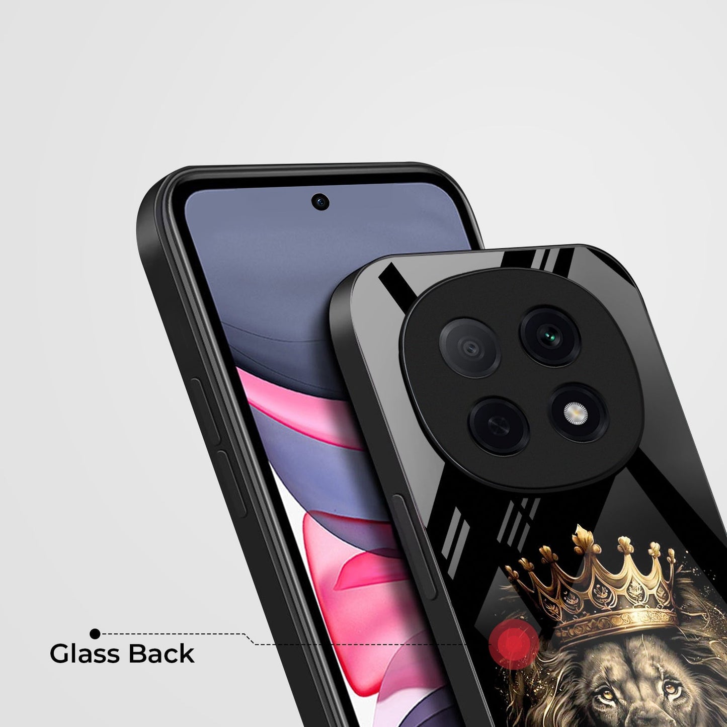 OPPO F29 Pro 5G Premium Acrylic Shockproof Glass Back Case (Crowned lion)