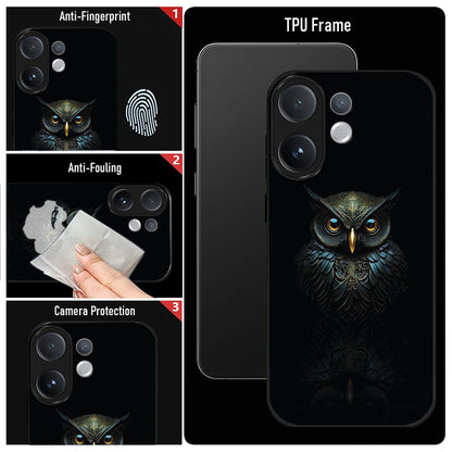 Vivo V60 5G Premium Acrylic Shockproof Glass Back Case (Midnight Owl)