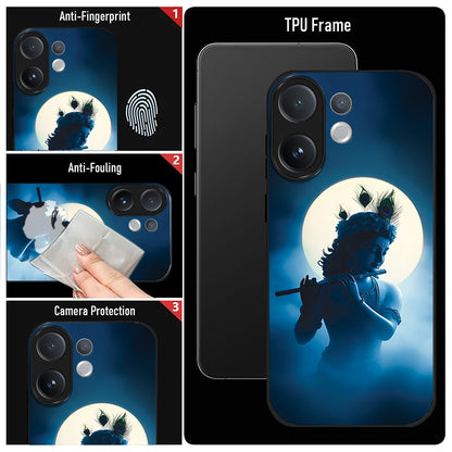 Vivo V60 5G Premium Acrylic Shockproof Glass Back Case (Midnight Krishna)