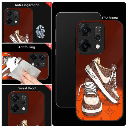 Oppo Reno 14 5G Premium Acrylic Shockproof Glass Back Case (Sneaker)