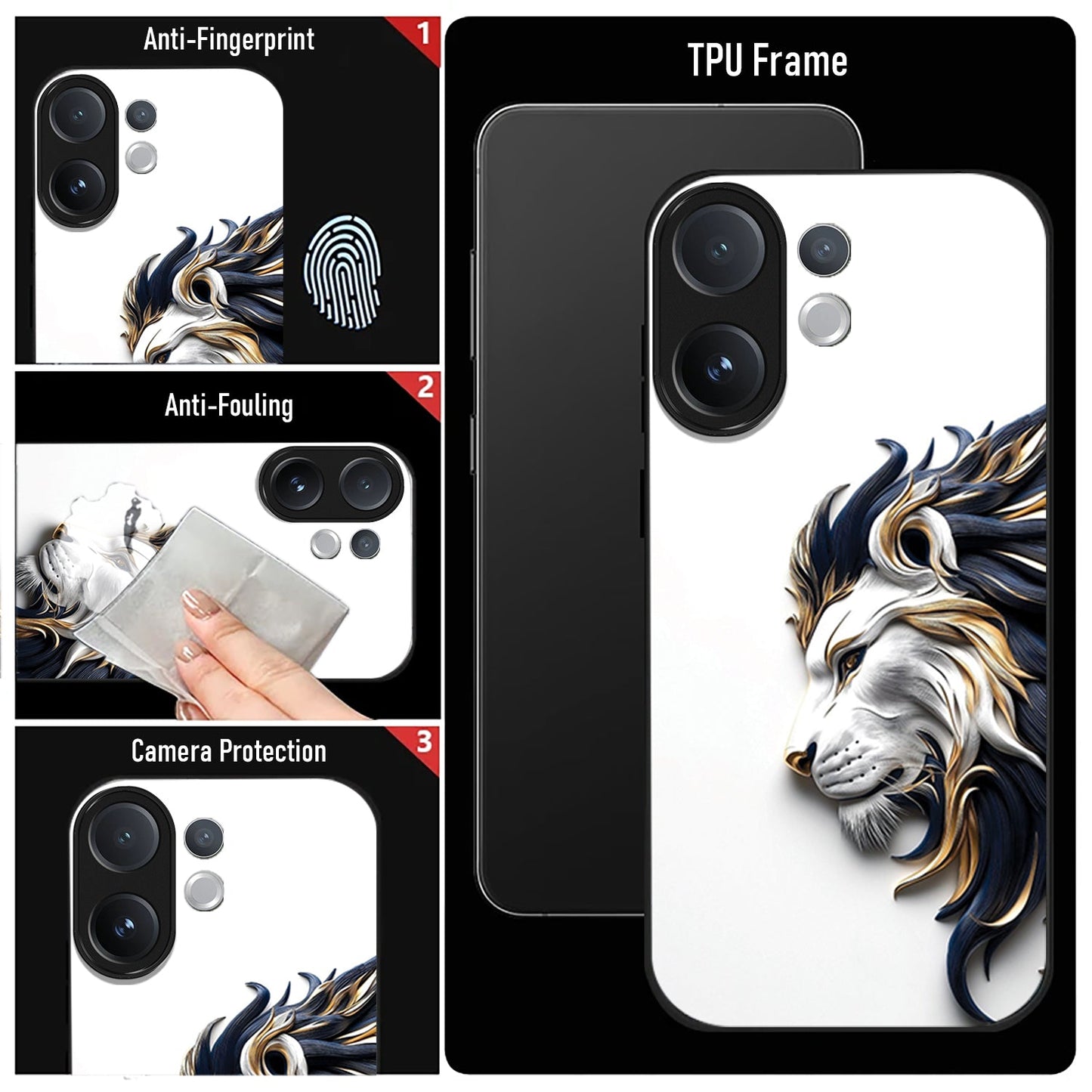 Vivo V60 5G Premium Acrylic Shockproof Glass Back Case (King’s Flow)