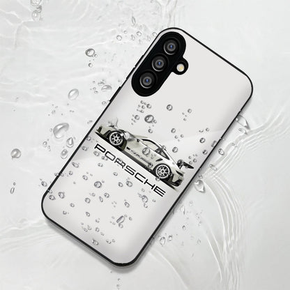 Samsung Galaxy A56 Premium Acrylic Shockproof Glass Back Case (White Porsche)