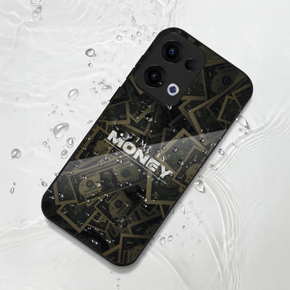 Oppo Reno 13 5G Premium Acrylic Shockproof Glass Back Case (Time is Money)