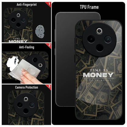 Vivo T4 5G Premium Acrylic Shockproof Glass Back Case (Time is Money)