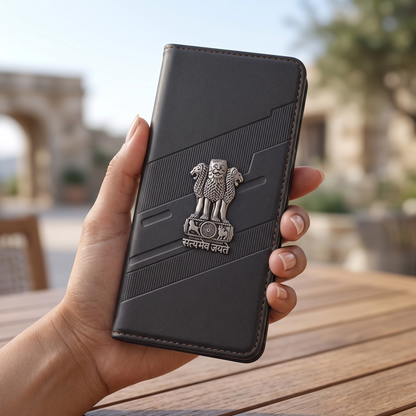 Vivo T4 5G Satyamev Jayate 3D Emblem Magnetic Flip Wallet Case