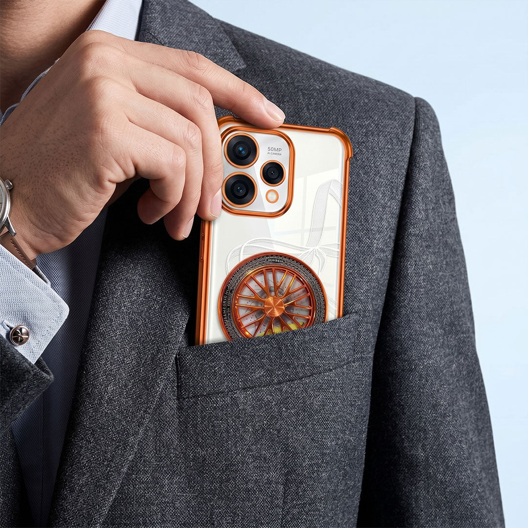 OPPO Reno 15 5G Stress Buster Wheel Rotating Airbag Cosmic Orange Case