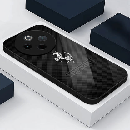 Vivo T4 5G Premium Acrylic Shockproof Glass Back Case (Ferrari Carbon Fiber)