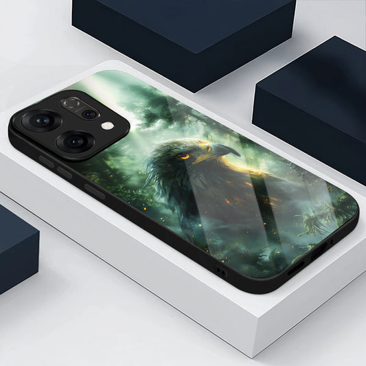 Oppo Reno 14 5G Premium Acrylic Shockproof Glass Back Case (Eagle Case)
