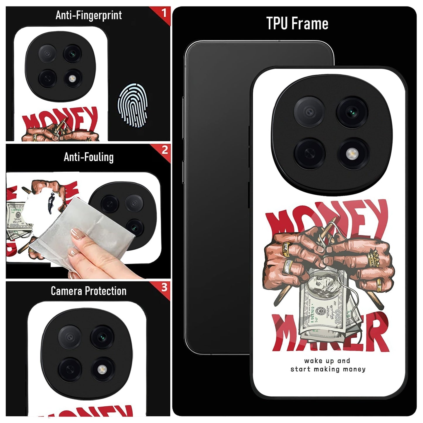 OPPO F29 Pro 5G Premium Acrylic Shockproof Glass Back Case (Money maker)