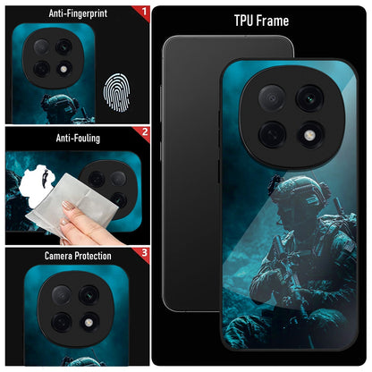 OPPO F29 Pro 5G Premium Acrylic Shockproof Glass Back Case (Soldier Case)