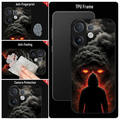 Vivo V60 5G Premium Acrylic Shockproof Glass Back Case ( Dark Flame )