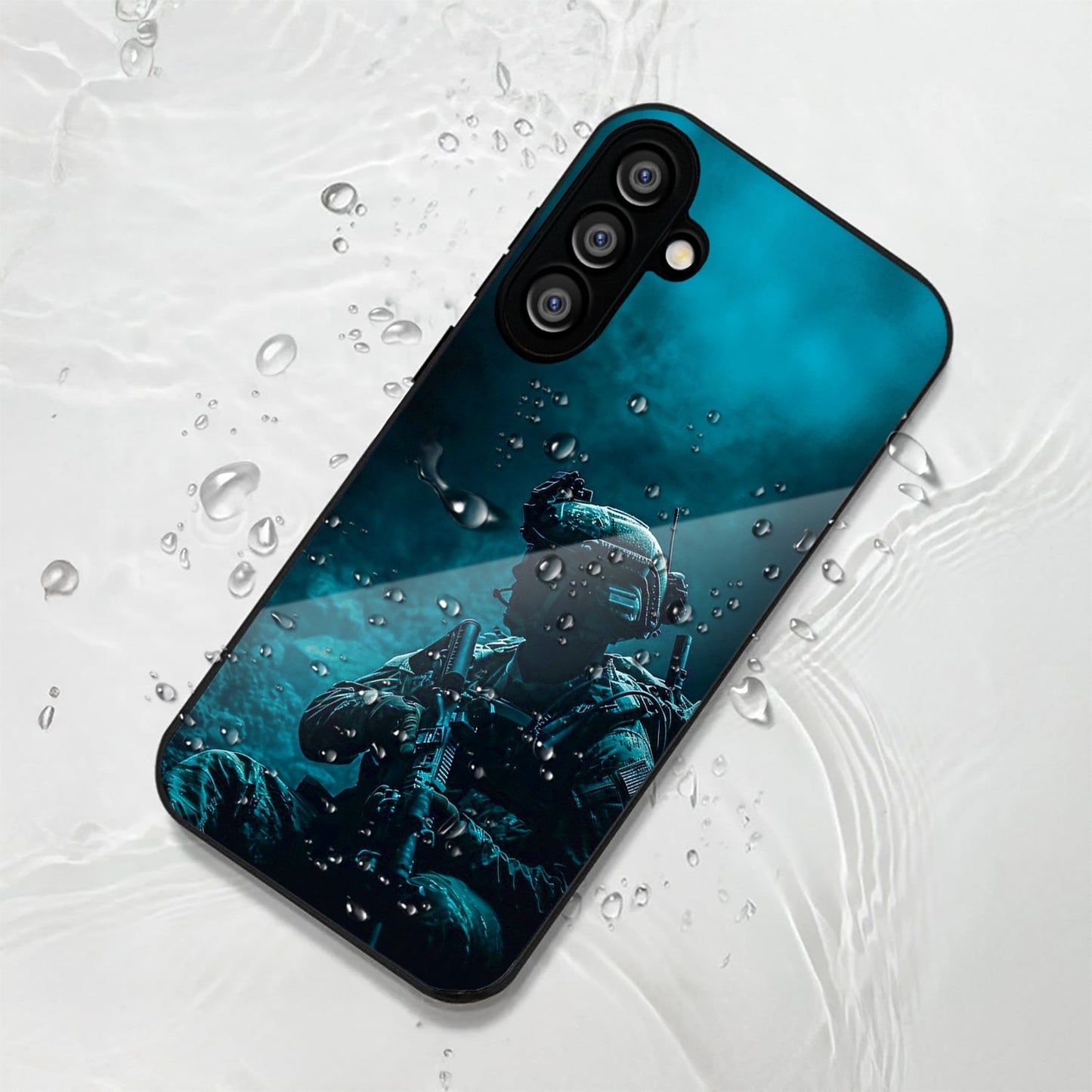 Samsung Galaxy A56 Premium Acrylic Shockproof Glass Back Case (Soldier Case)