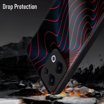 Oppo Reno 13 5G Premium Acrylic Shockproof Glass Back Case (Neon Waves)