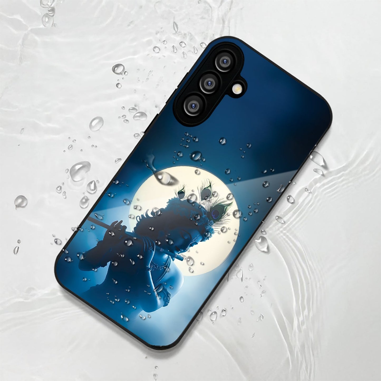 Samsung Galaxy A56 Premium Acrylic Shockproof Glass Back Case (Midnight Krishna)