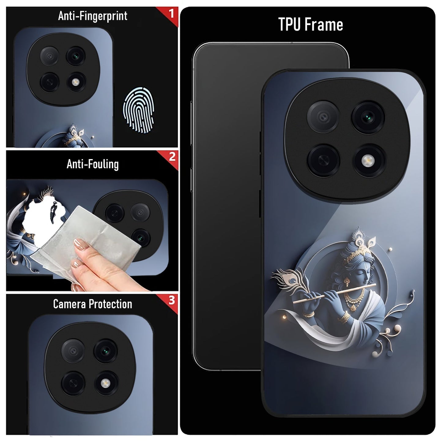 OPPO F29 Pro 5G Premium Acrylic Shockproof Glass Back Case (Krishna)