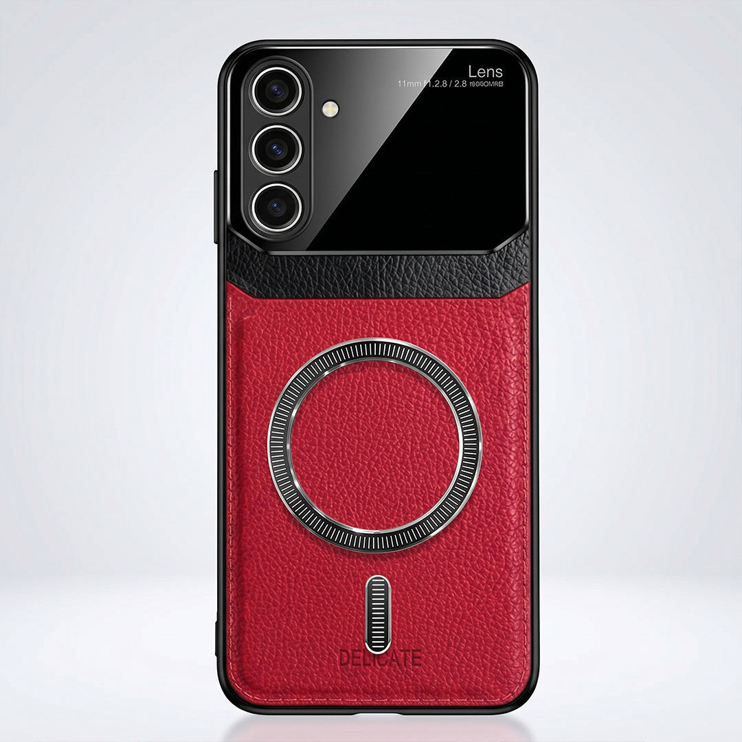 Samsung Galaxy A34 5G Premium Magsafe Magnetic Leather Lens Protective Case
