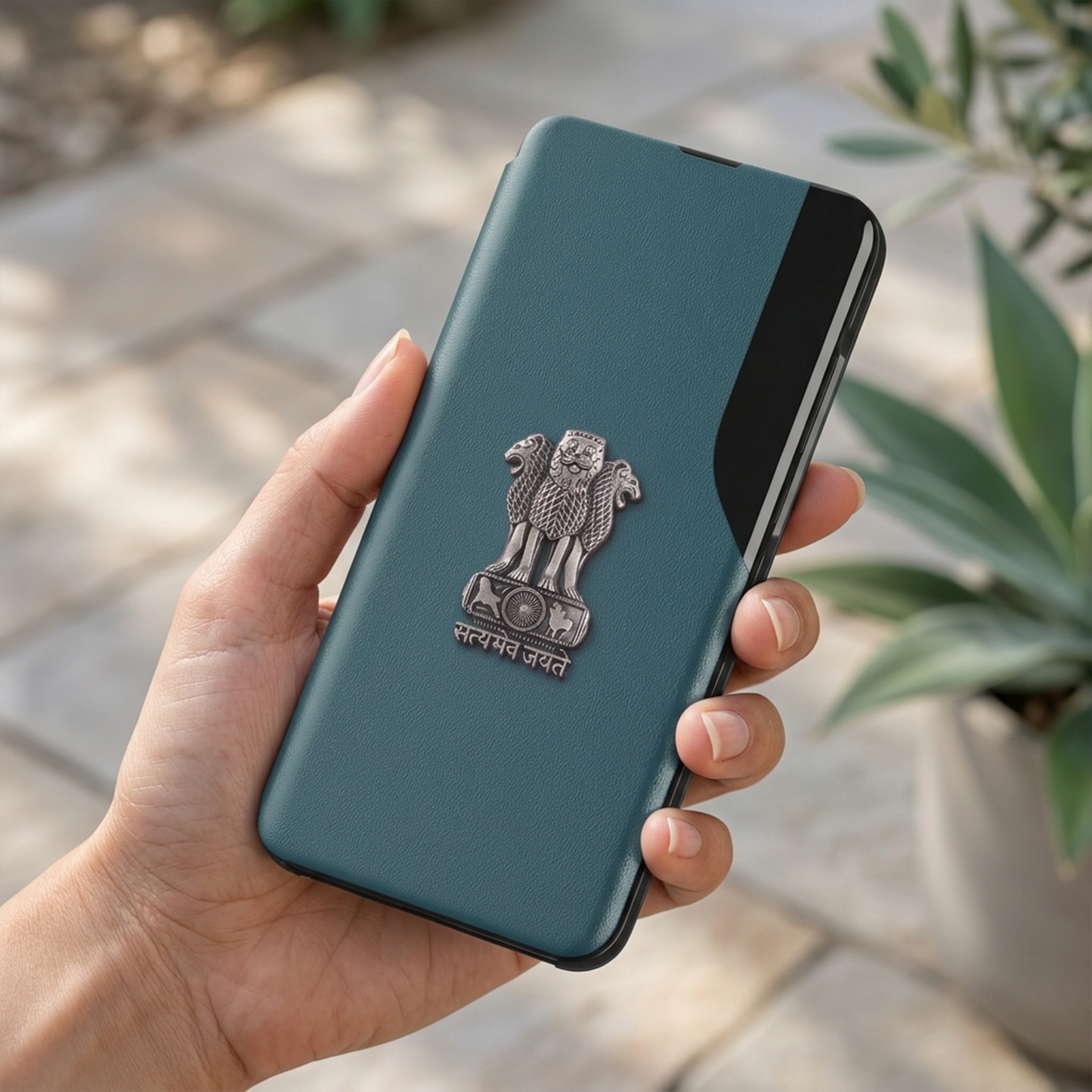 Vivo Y200 Pro 5G Satyamev Jayate Half Window Leather Flip Case