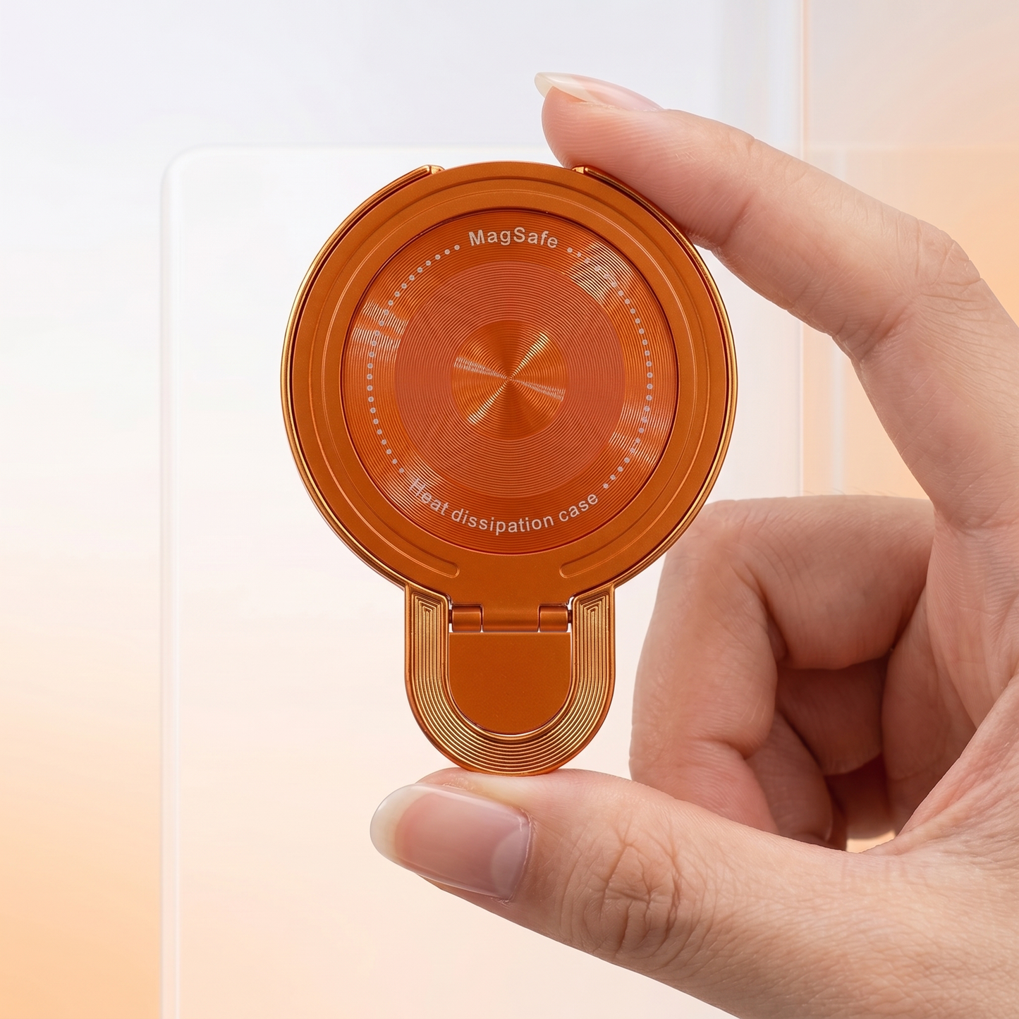 Oppo Reno 14 5G Invincible Bracket Ring Stand Airbag Cosmic Orange Case