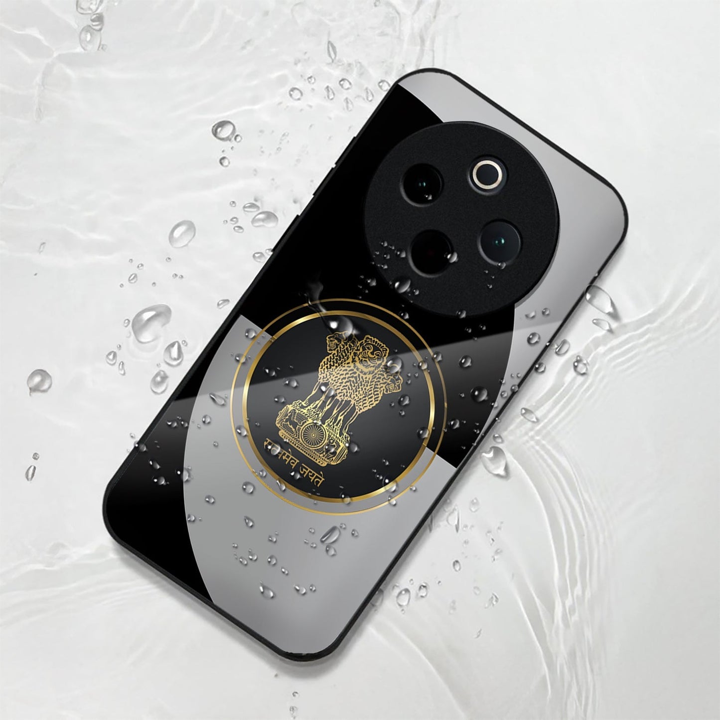 Vivo T4 5G Premium Acrylic Shockproof Glass Back Case (Satyamev Noir)