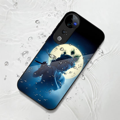 Vivo V40 Pro 5G Premium Acrylic Shockproof Glass Back Case (Midnight Krishna)