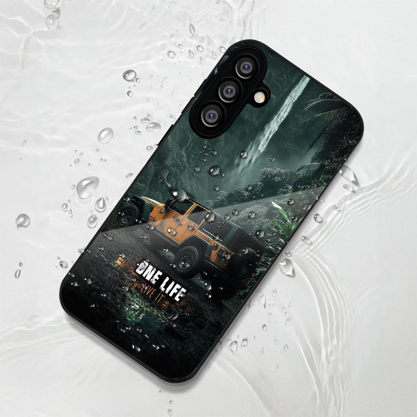 Samsung Galaxy A36 5G Premium Acrylic Shockproof Glass Back Case (Jeep Case)