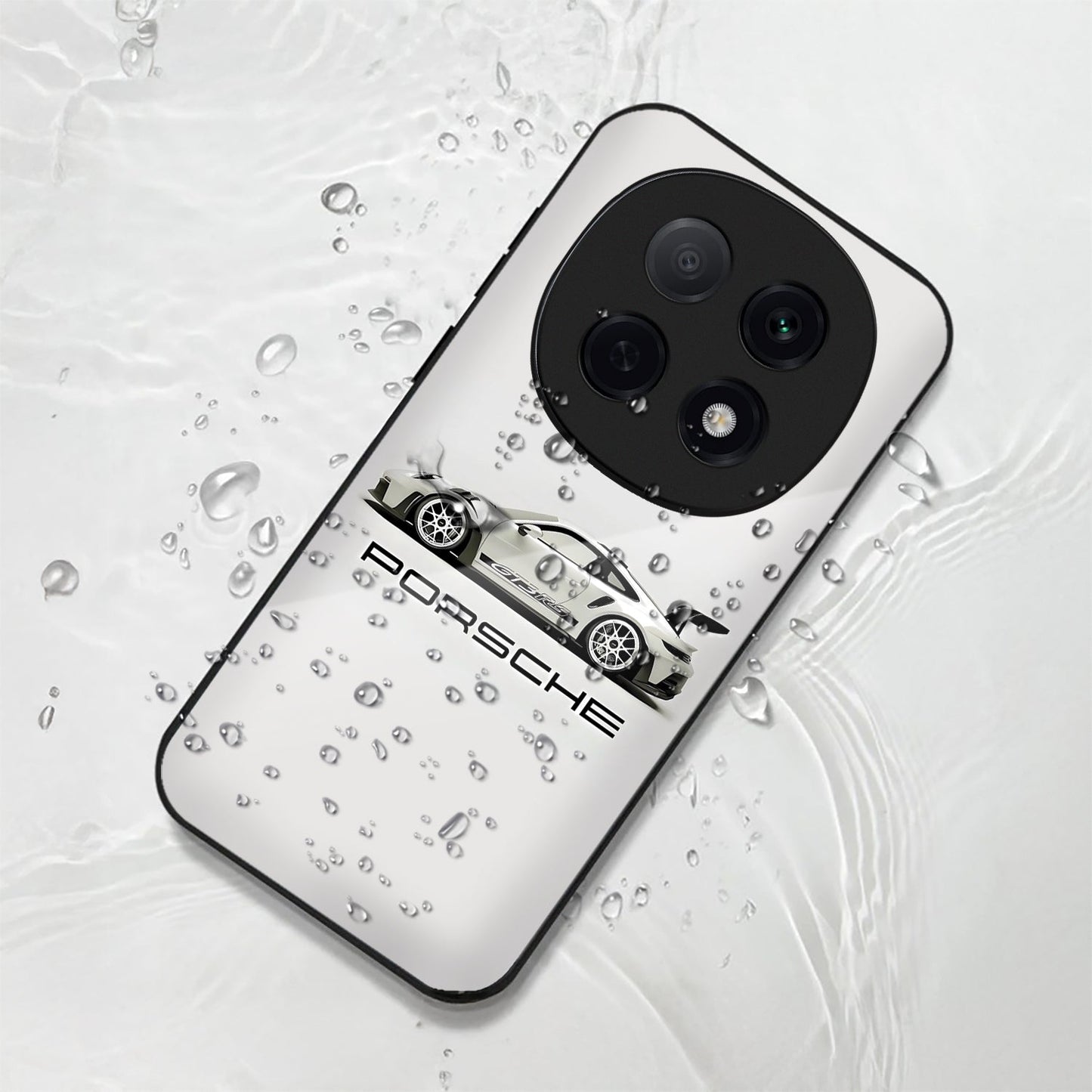 OPPO F29 Pro 5G Premium Acrylic Shockproof Glass Back Case (White Porsche)