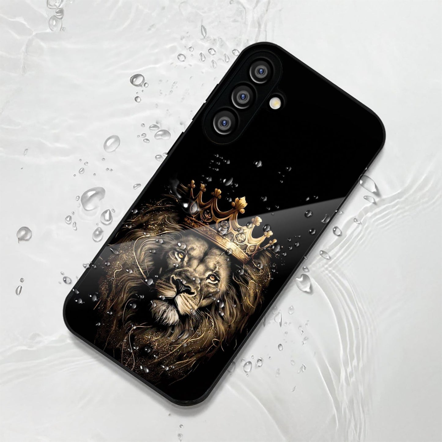 Samsung Galaxy A56 Premium Acrylic Shockproof Glass Back Case (Crowned Lion)