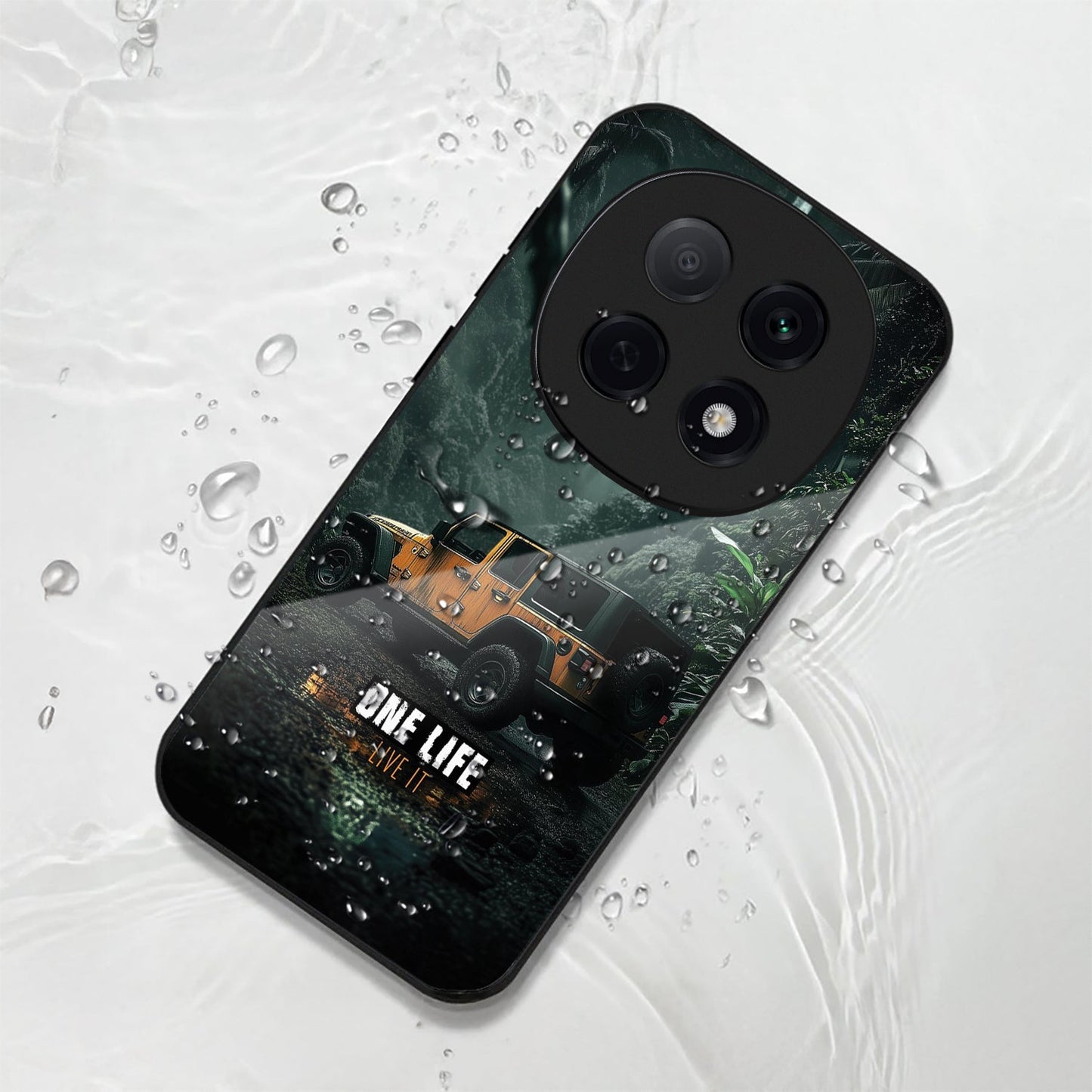 OPPO F29 Pro 5G Premium Acrylic Shockproof Glass Back Case (Jeep Case)