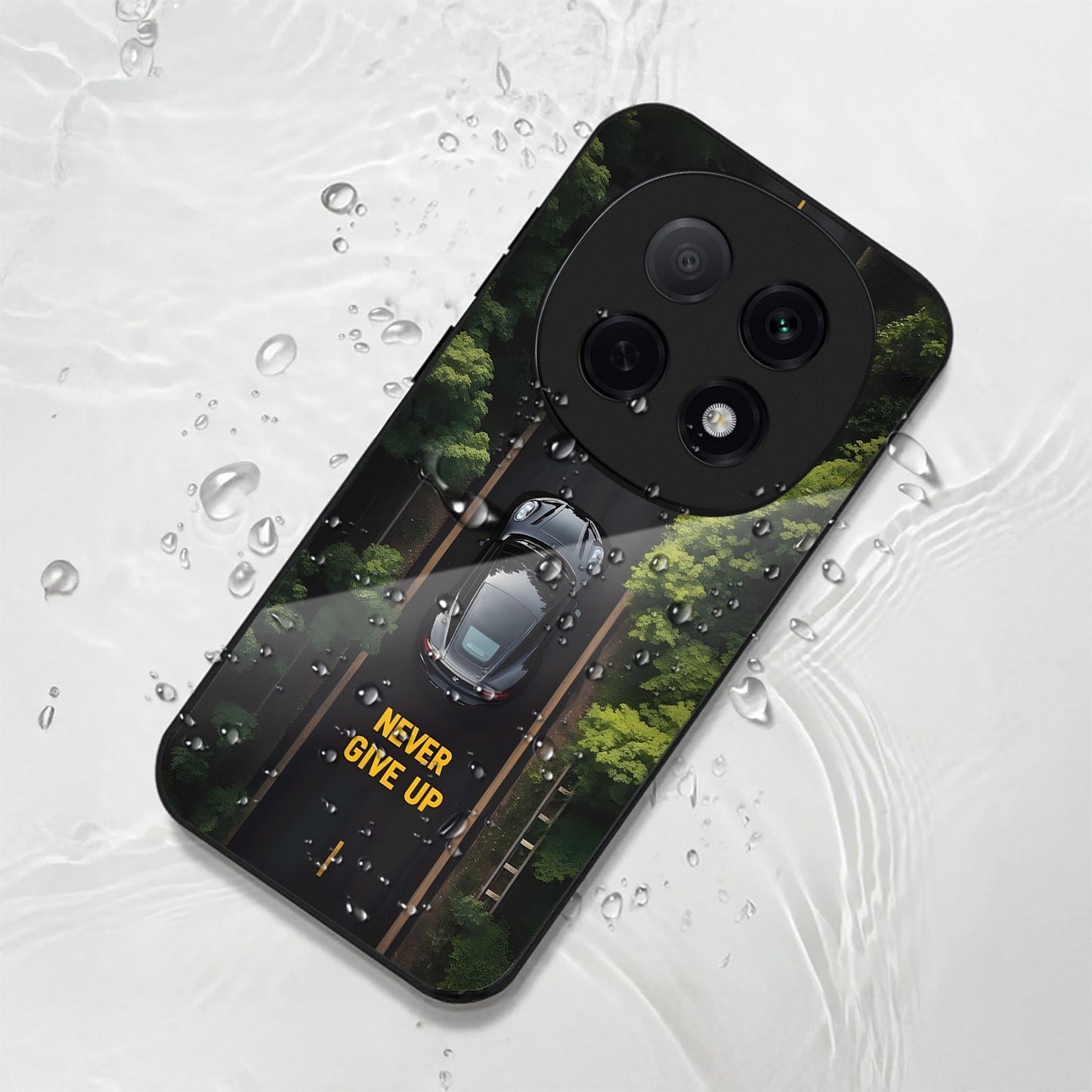 OPPO F29 Pro 5G Premium Acrylic Shockproof Glass Back Case (Road Never Give Up)