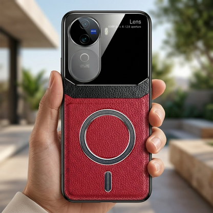 Vivo V40e 5G Premium Magsafe Magnetic Leather Lens Protective Case