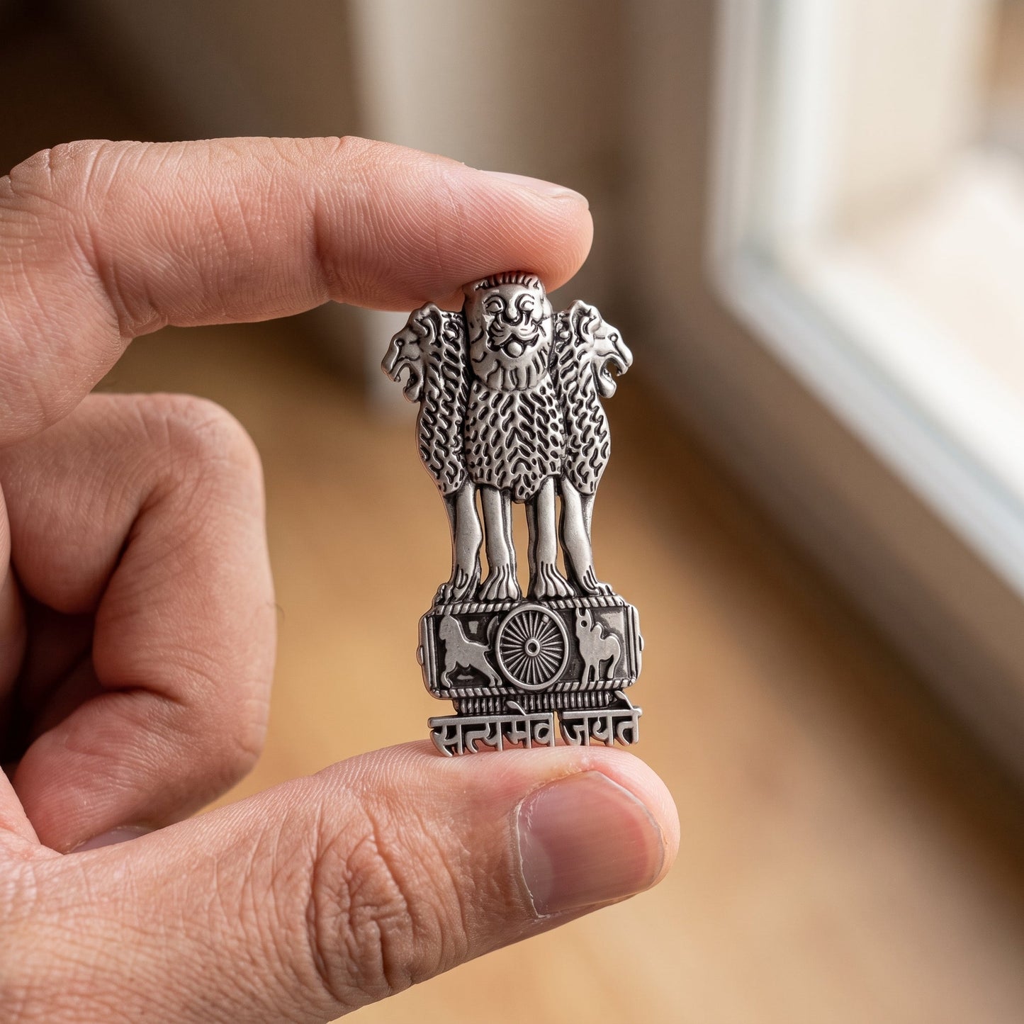 Vivo Y200 5G Compatible Satyamev Jayate 3D Metal Emblem Sticker