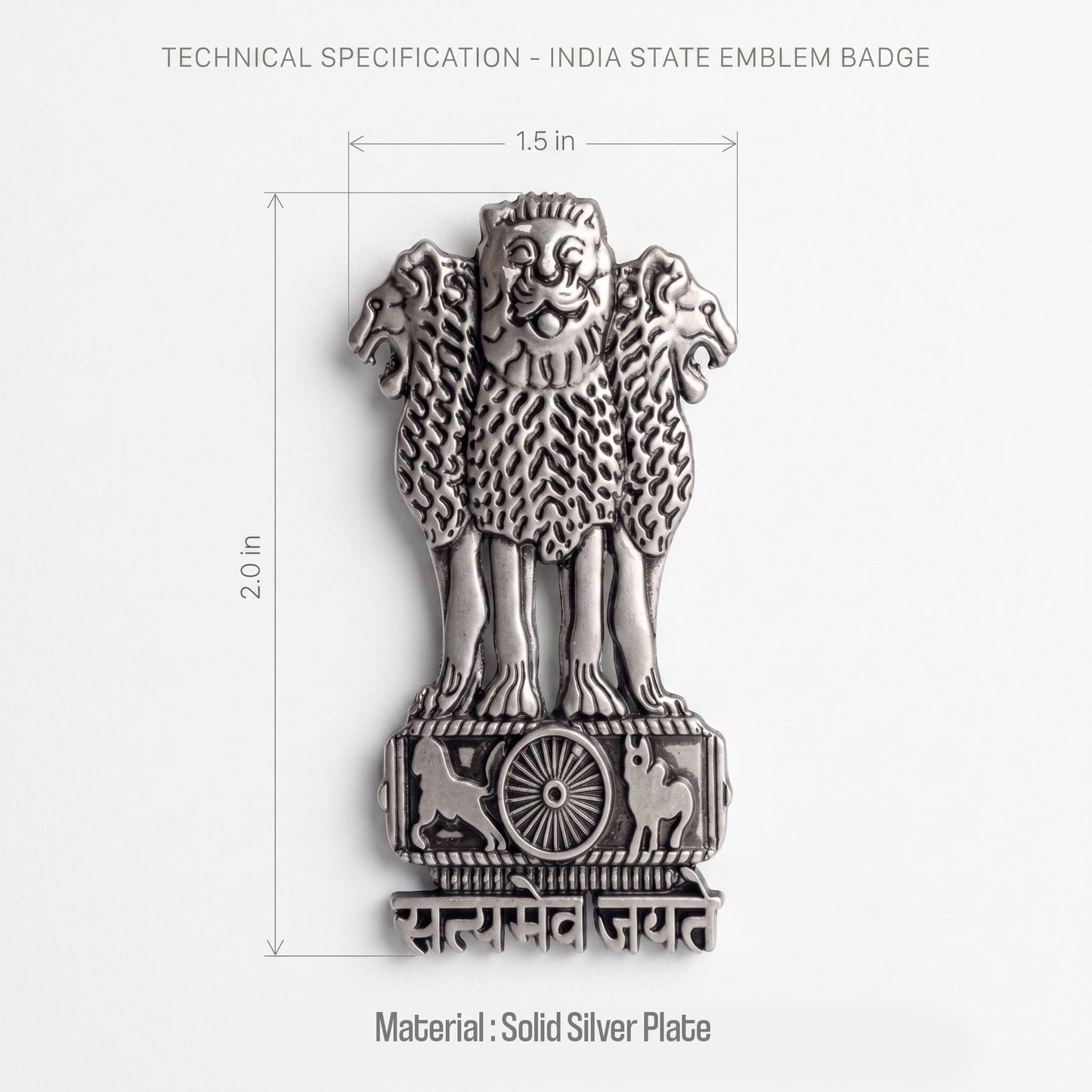 Vivo X200 5G Compatible Satyamev Jayate 3D Metal Emblem Sticker