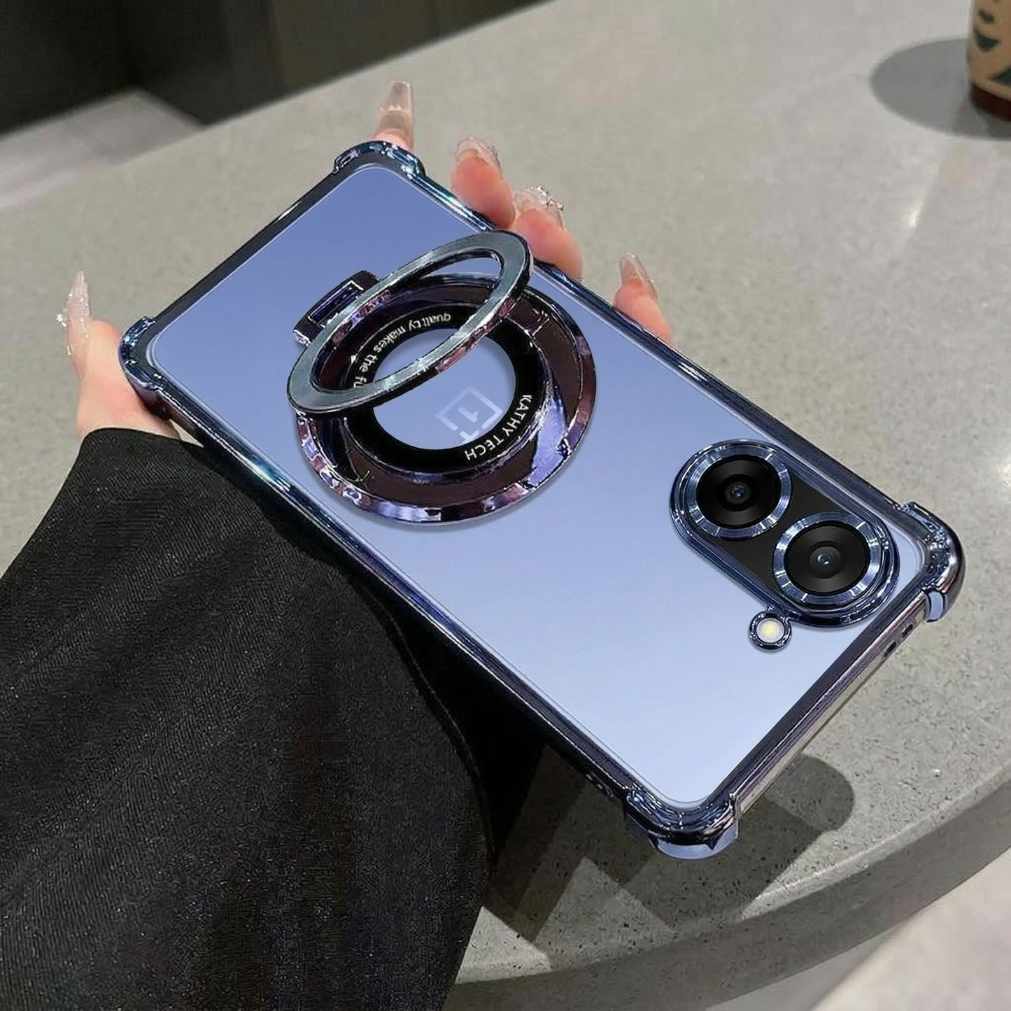 OnePlus Nord CE5 5G Original Luxury Magnifier Ring Stand Shockproof Airbags Corner Case