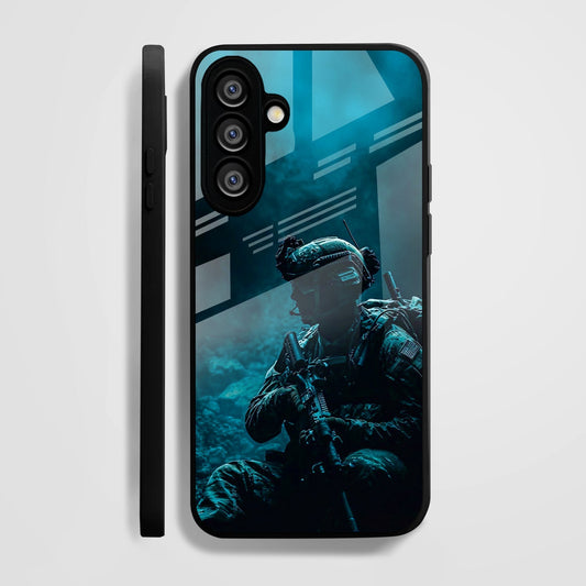 Samsung Galaxy A36 5G Premium Acrylic Shockproof Glass Back Case (Soldier Case)